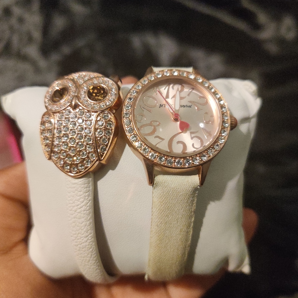 Betsey Johnson Women's Watch And Owl Bracelet - Watches